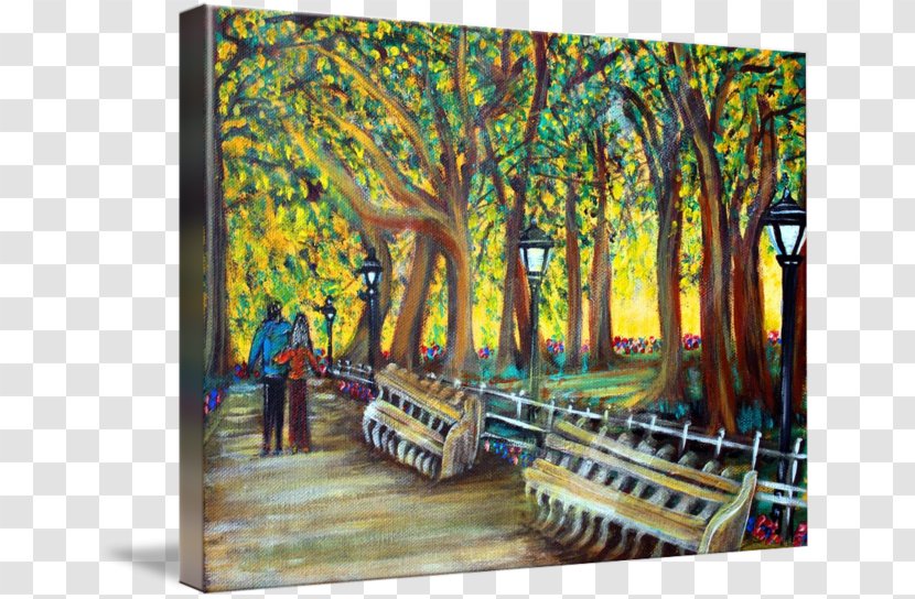 Painting Central Park Gallery Wrap Canvas Transparent PNG