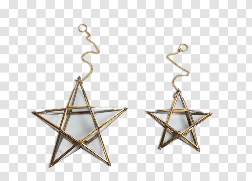 Glass Star Brass Earring Gold - Pendant - Antique Window Transparent PNG