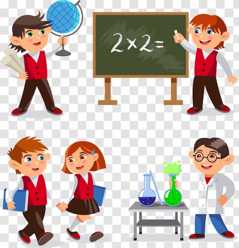 Chemistry Cartoon Laboratory Illustration - Child - HD Free School Children Creative Deduction Transparent PNG