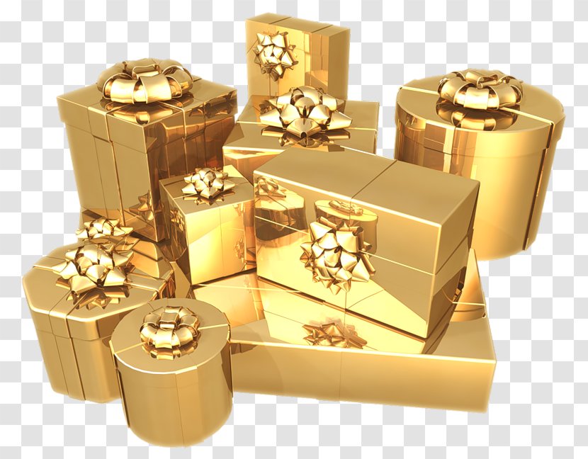 Christmas Gift Gold Illustration Transparent PNG