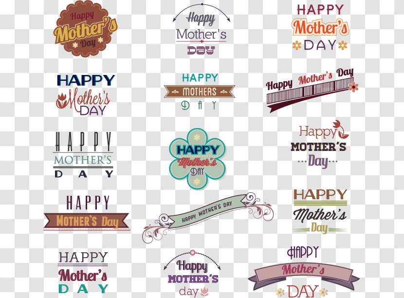 Mother's Day Birthday Greeting Card - Happy Image Vector Transparent PNG