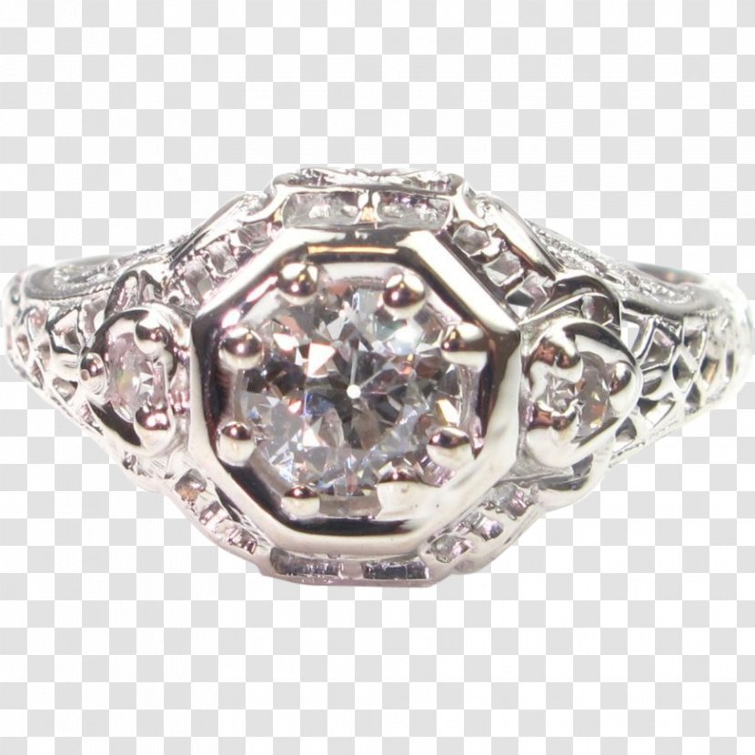 Wedding Ring Silver Diamond Bling-bling Transparent PNG