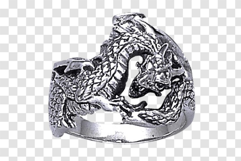 Earring Silver Dragon Necklace - Clothing Accessories - Ring Transparent PNG