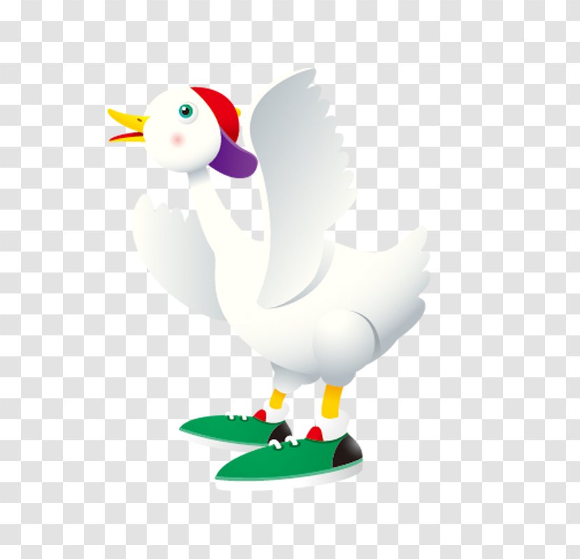 Duck Goose Cygnini Chicken Cartoon - Beak - Big White Transparent PNG