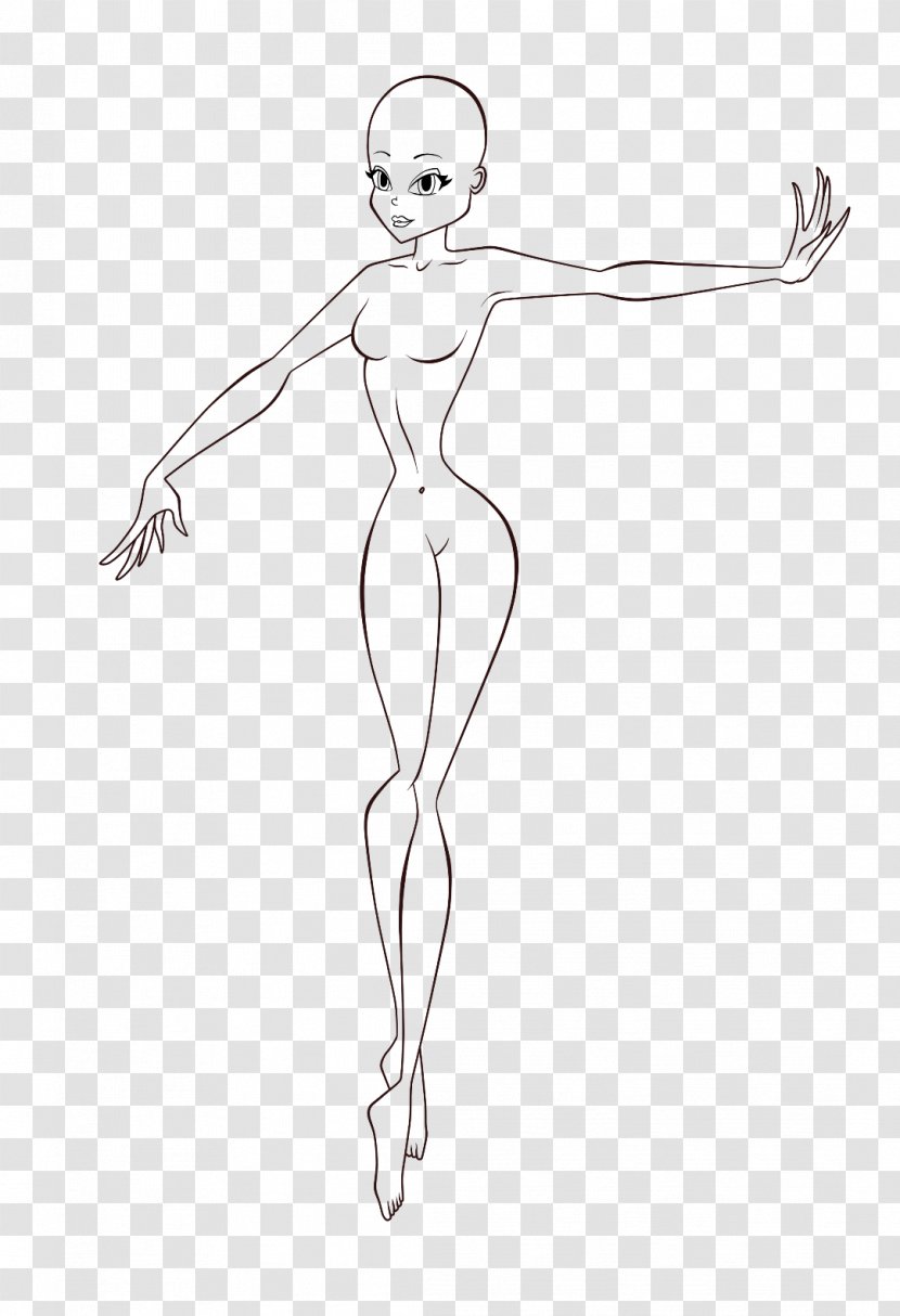 Line Art Figure Drawing - Flower - Mannequin Transparent PNG