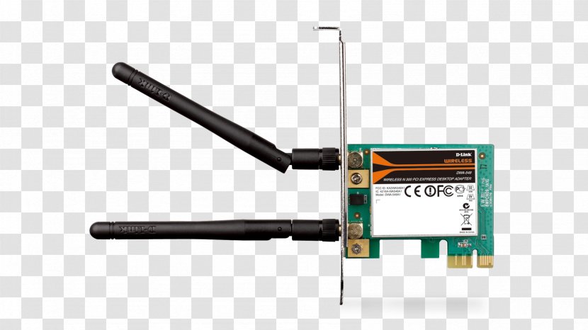 PCI Express Conventional Adapter D-Link IEEE 802.11n-2009 - Computer Network - Connect Transparent PNG