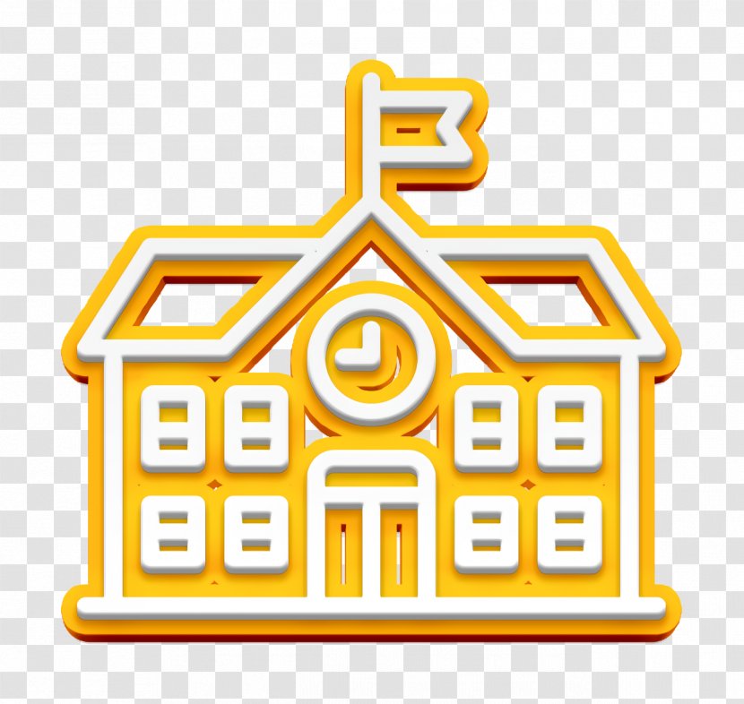 School Icon Education - Yellow - Sign Symbol Transparent PNG