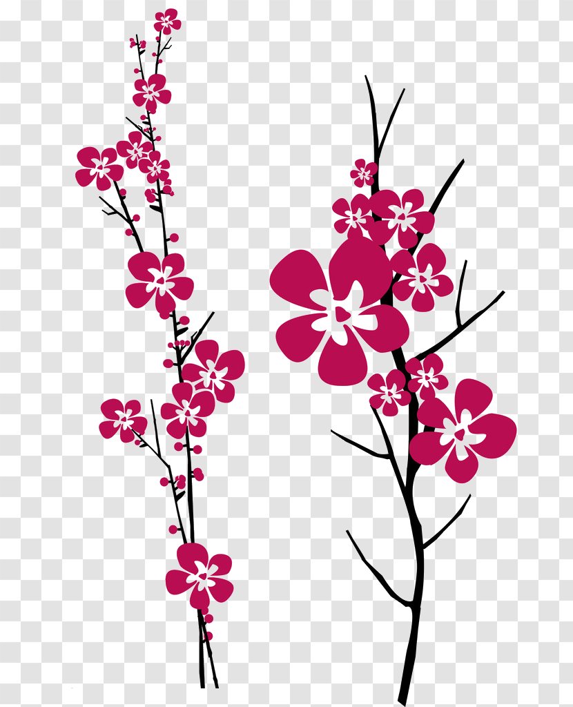 Sleeve Tattoo Drawing Cherry Blossom Sketch - Magenta - Plum Pictures Transparent PNG