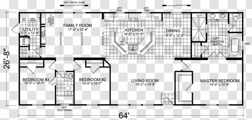 Floor Plan House Manufactured Housing - Square Foot Transparent PNG