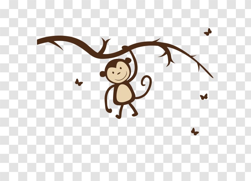 Monkey Wall Decal Sticker - Branch Transparent PNG