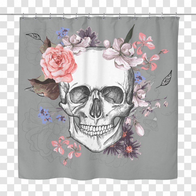 Skull Flower Calavera Floral Design - Bone Transparent PNG