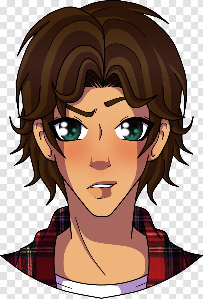 Cartoon Black Hair Caricature Fiction - Flower - Sam Winchester Transparent PNG