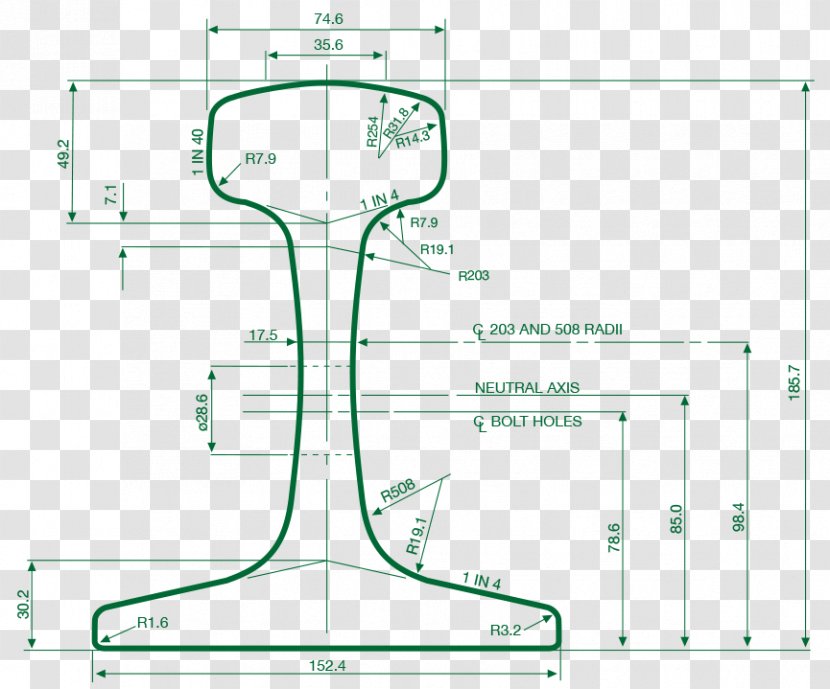 Rail Transport Train Profile Track Passenger Car - Diagram Transparent PNG