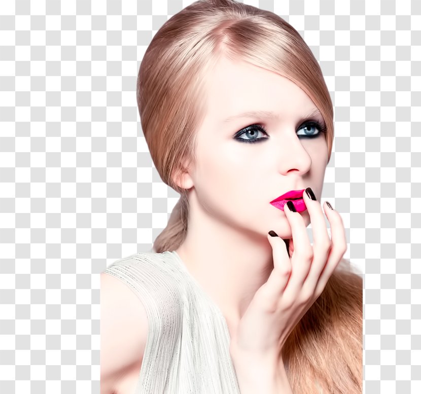 Blond Hair Coloring Makeover Bangs - Lip Transparent PNG