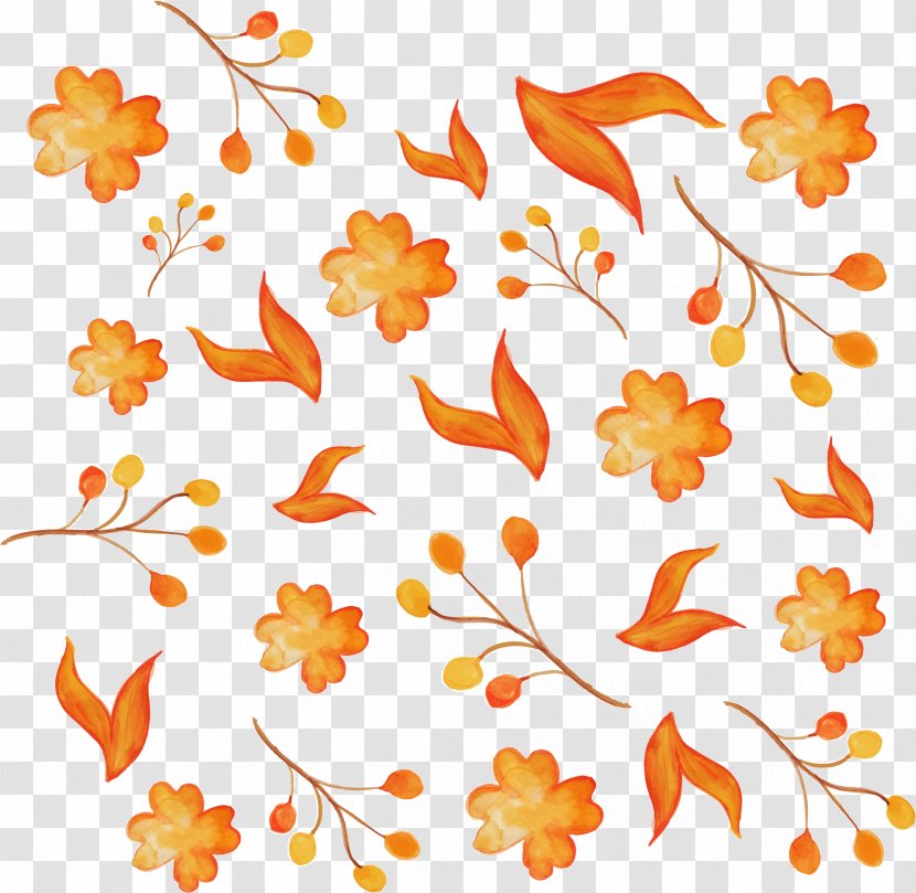 Watercolor Painting Illustration - Drawing - Hand Painted Flowers Pattern Transparent PNG