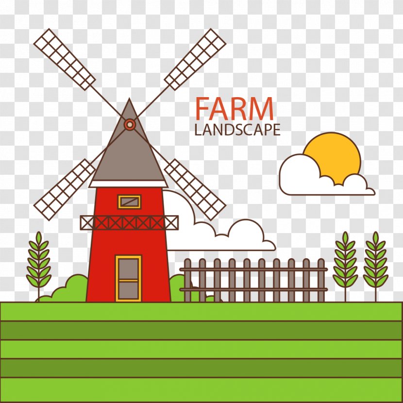 Vector Graphics Windmill Image Design - Logo - Farm Wind Mill Transparent PNG