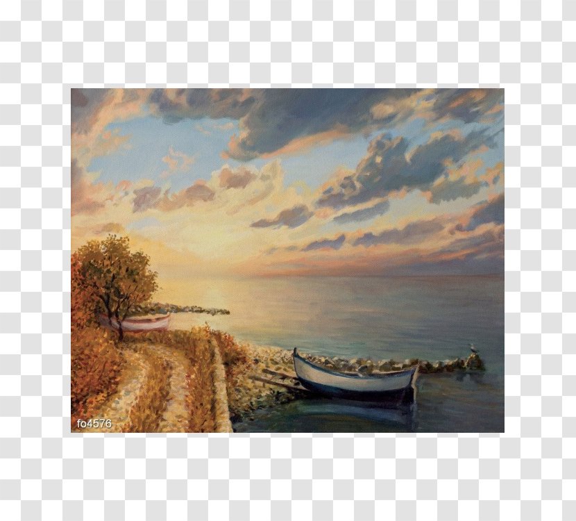 Oil Painting By The Seashore Canvas - Sunrise Transparent PNG