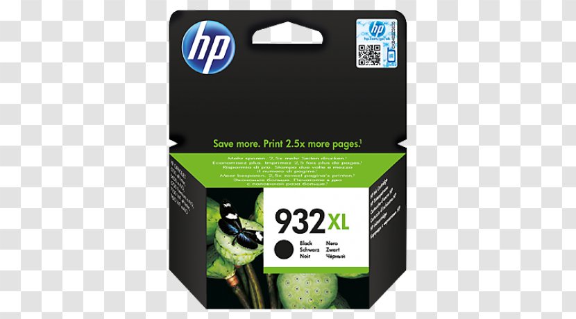 Hewlett-Packard HP 932XL Ink Cartridge Ink-jet Consumables And Kits Officejet Printer - Brand - Cartridges Transparent PNG