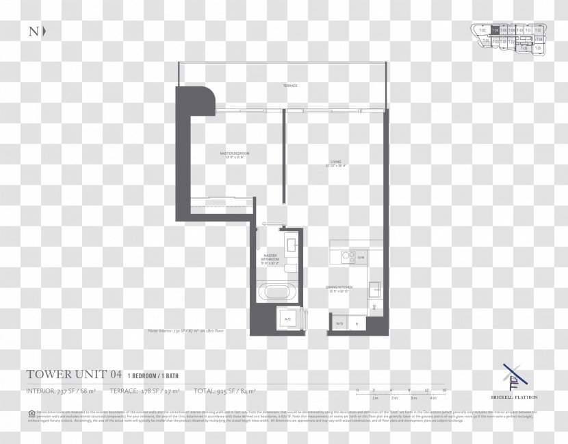 Brickell Flatiron Building Apartment Floor Plan - Skyscraper Transparent PNG