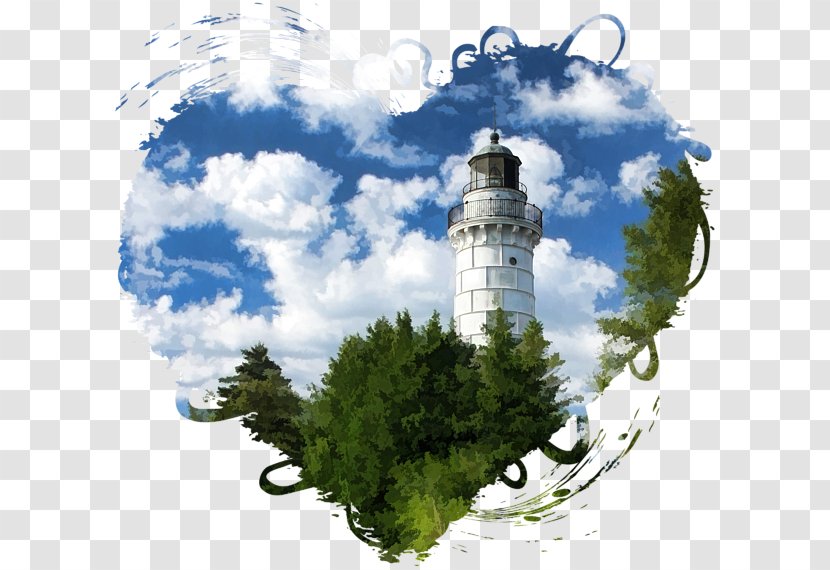 Cana Island Light Lighthouse Lake Michigan Tower Canvas Print - Cloudscape Transparent PNG