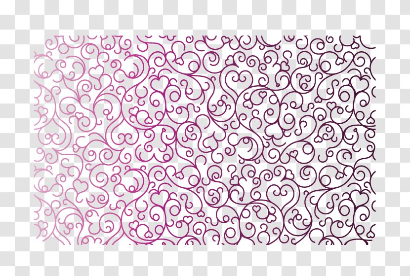Visual Arts Purple Pattern - Rectangle - Heart-shaped Line Shading Transparent PNG