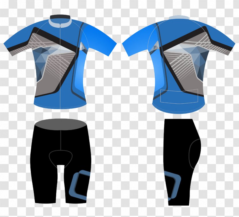 T-shirt Cycling Clothing Illustration - Shoulder - Polygon Printed Suit Transparent PNG