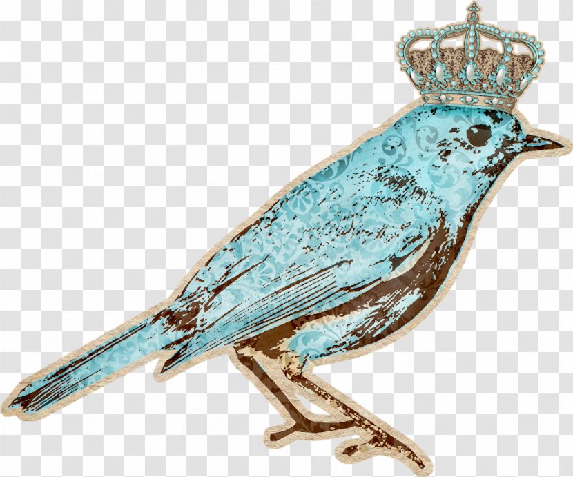 Mercari Bird With Crown Pendant Lapel Pin - Perching - Bluebirds Design Element Transparent PNG