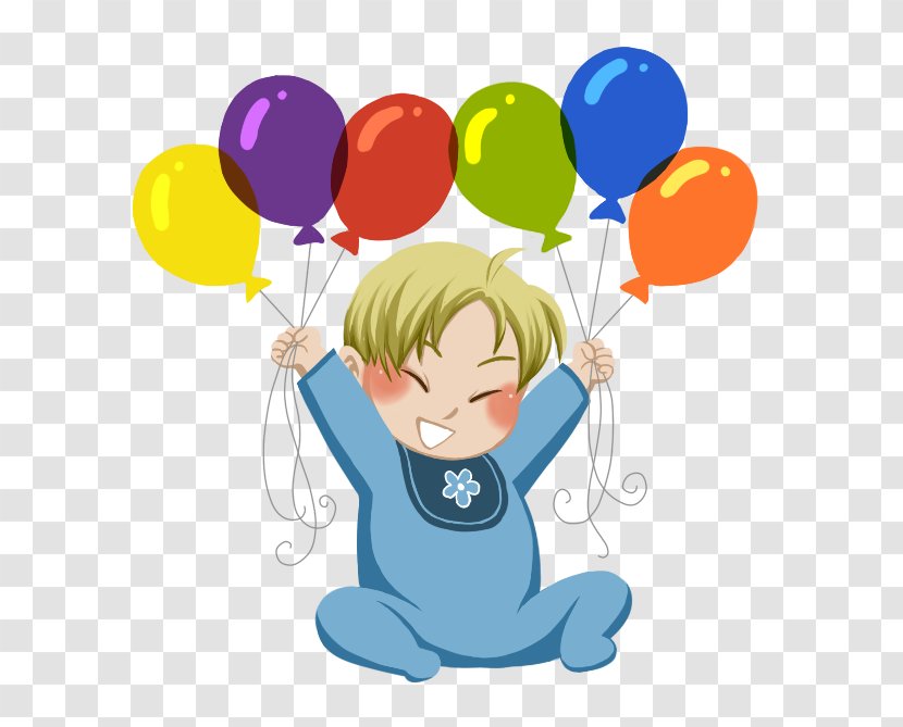 Infant Birthday Boy Balloon Clip Art - Watercolor Transparent PNG