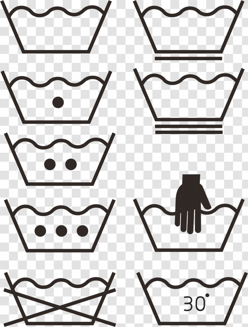 Washing Black And White Icon - Rectangle - Water Mark Transparent PNG