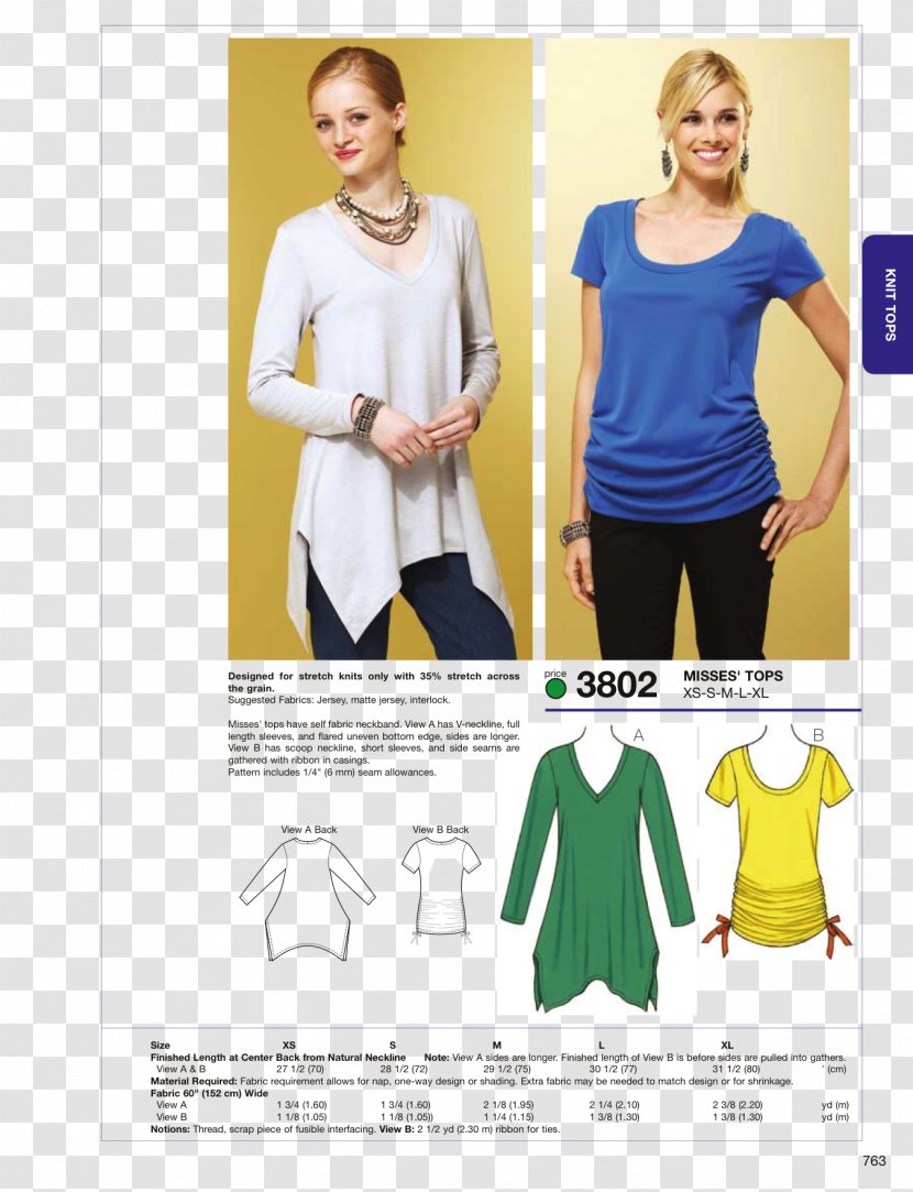 T-shirt Sleeve Sewing Top Pattern - Knitting Transparent PNG