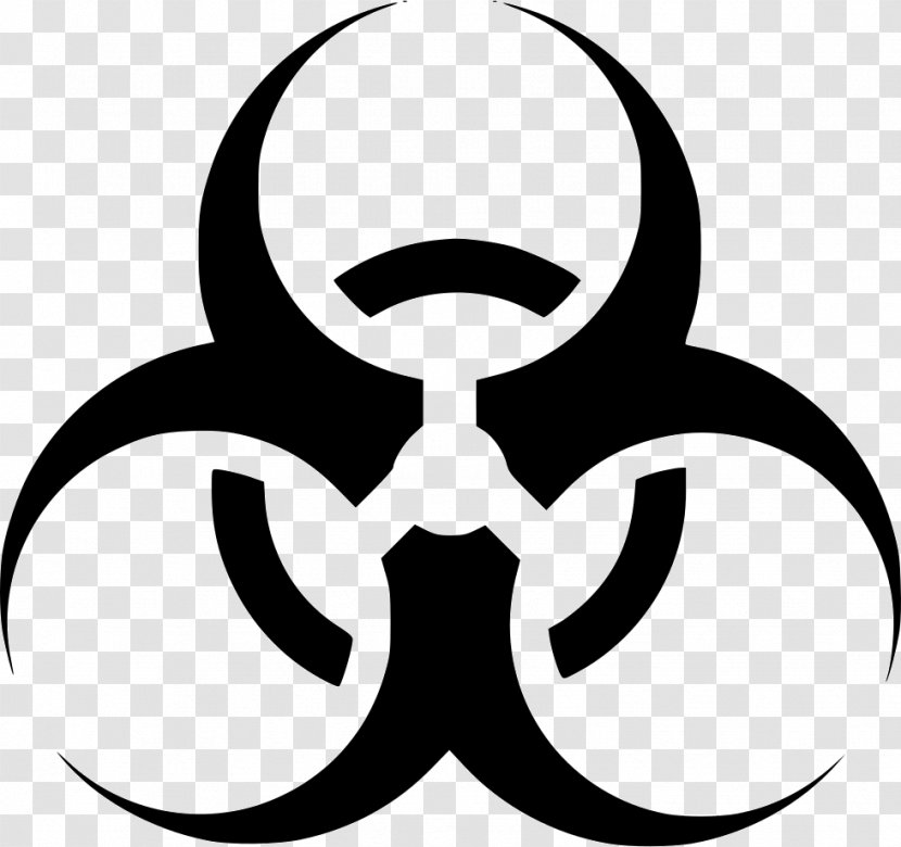 Biological Hazard Symbol Clip Art - Black - Infection Transmission Transparent PNG