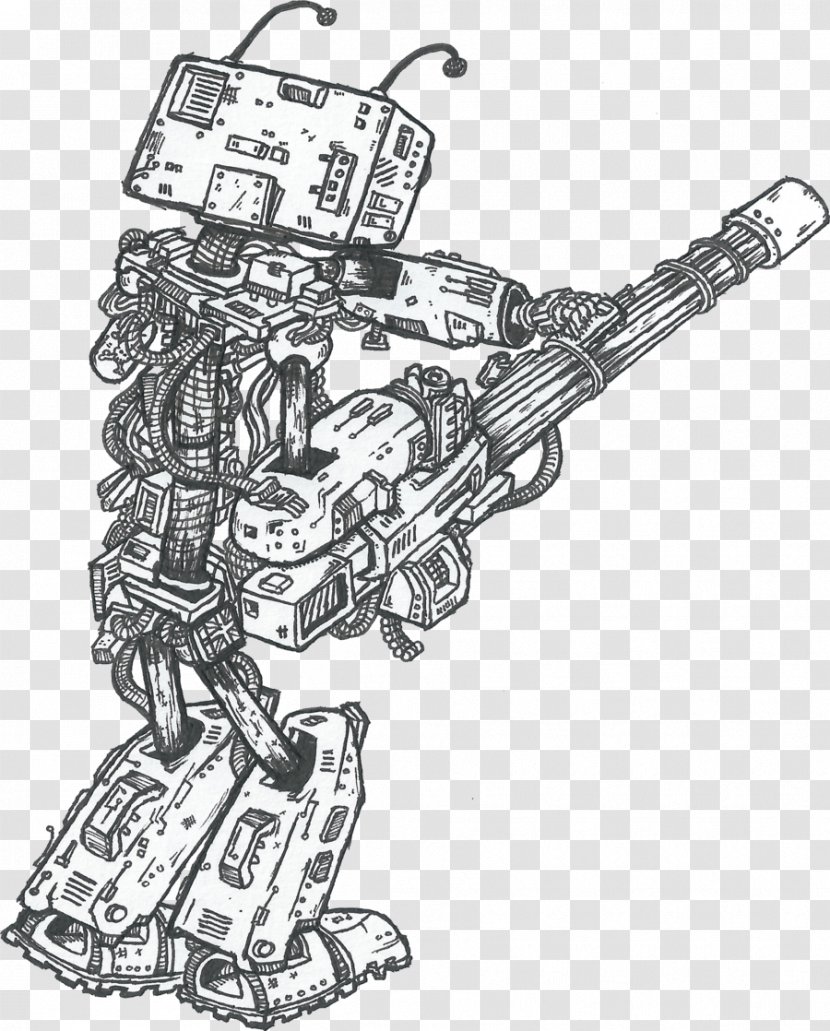 Line Art Drawing Robotics - Lethal Autonomous Weapon - Robot Transparent PNG