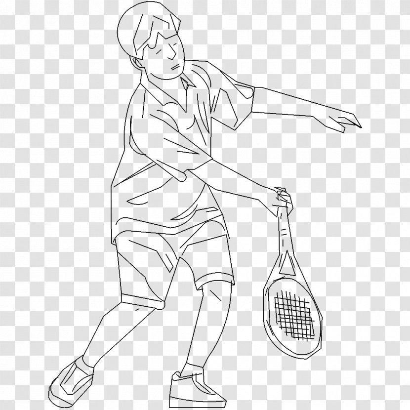 Finger Shoe Line Art White Cartoon - Tree - Tennis Player Transparent PNG