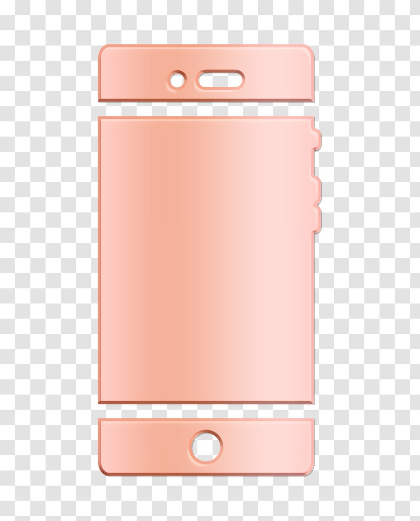 Cell Icon Handheld Iphone - Material Property - Peach Communication Device Transparent PNG