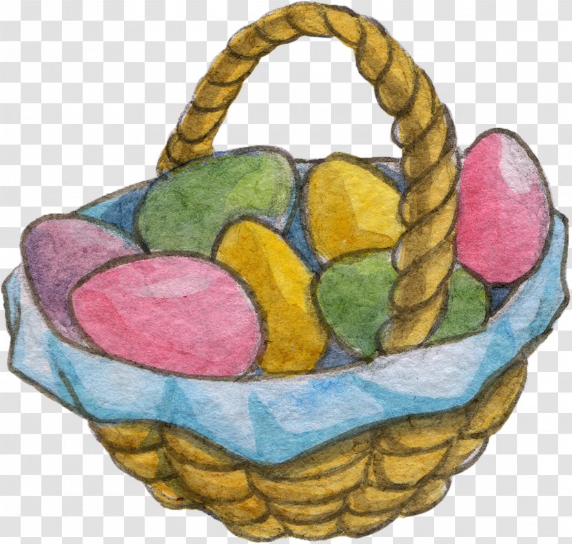 Basket Easter Egg Watercolor Painting - Photography - The Eggs In Transparent PNG