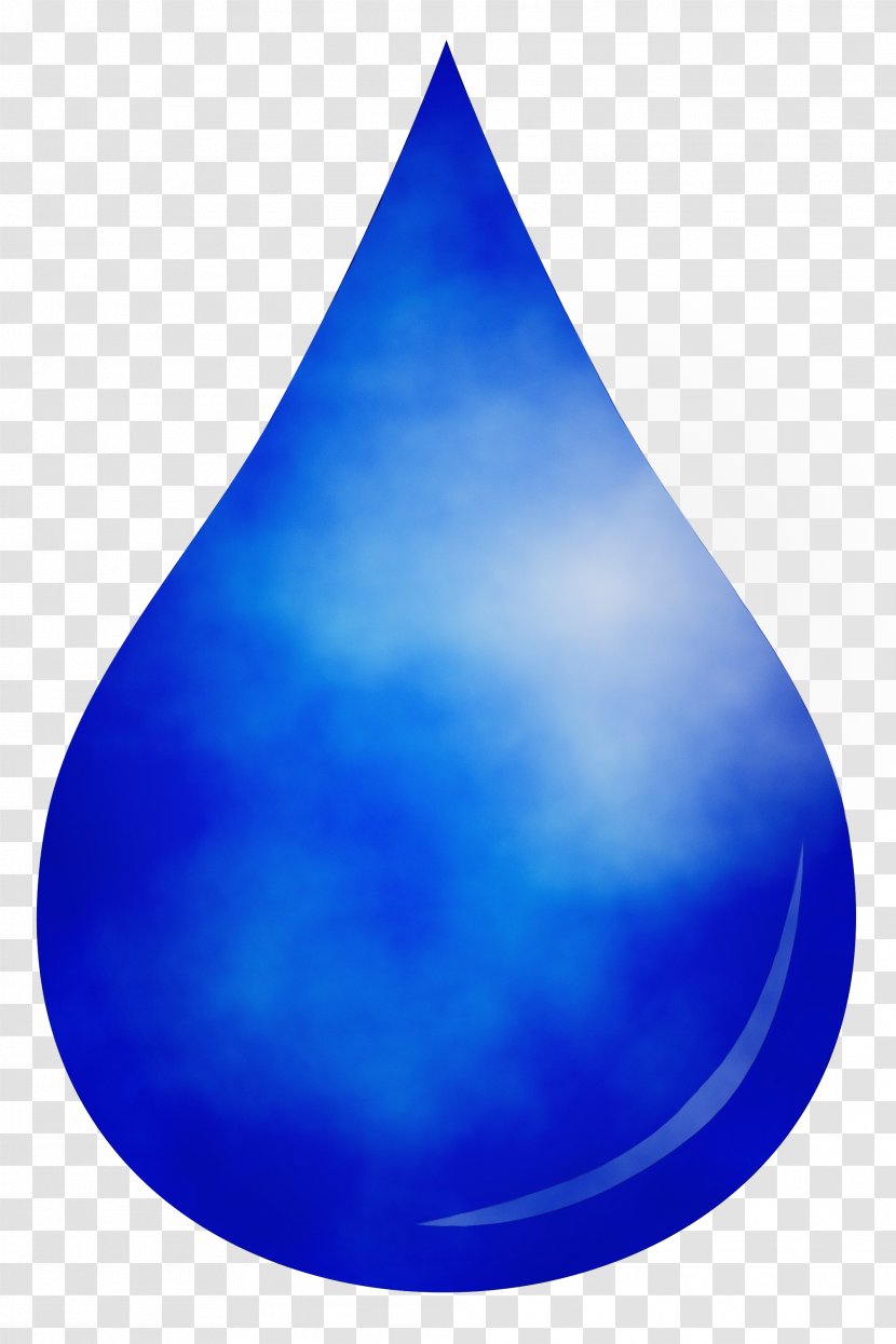 Watercolor Drop - Electric Blue - Cone Transparent PNG