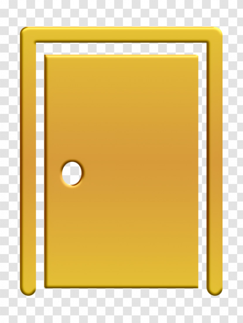 Basic Application Icon Door Icon Closed Door With Border Silhouette Icon Transparent PNG