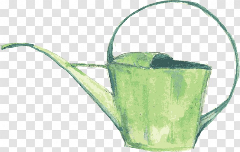 Watering Can Flowerpot - Water Bottle - Hand-painted Watercolor Planting Tools Transparent PNG