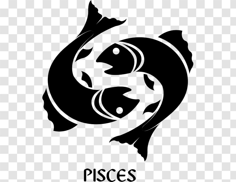 Pisces Astrological Sign Horoscope Symbol - Monochrome - Pic Transparent PNG