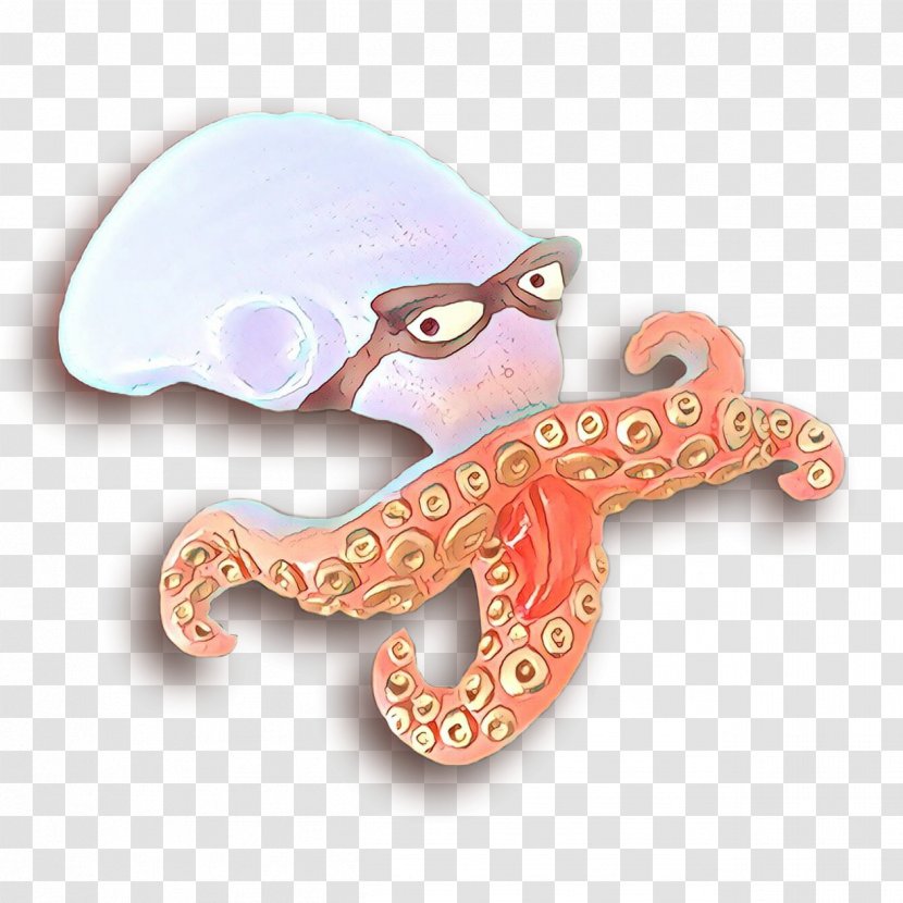 Octopus Cartoon - Invertebrate Brooch Transparent PNG
