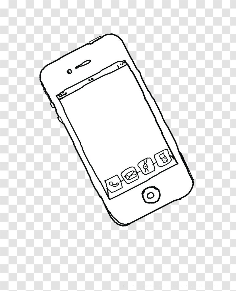 IPhone X Smartphone Google Images - Line Drawing Vector Transparent PNG