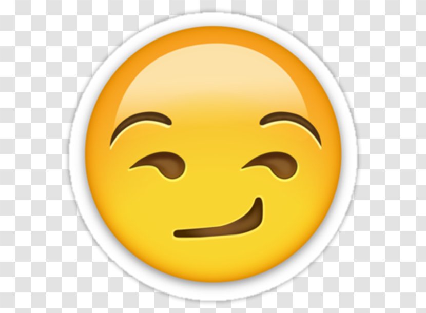 Emoji Emoticon Flirting Smirk Sticker - Smiley Transparent PNG