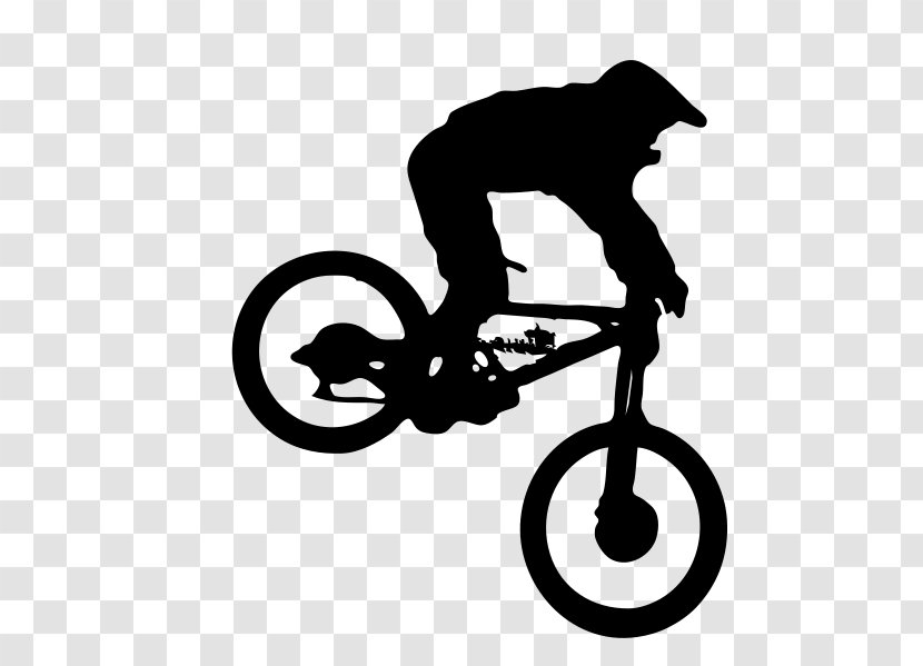 Bicycle Downhill Mountain Biking Motorcycle Cycling Bike - Black And White Transparent PNG