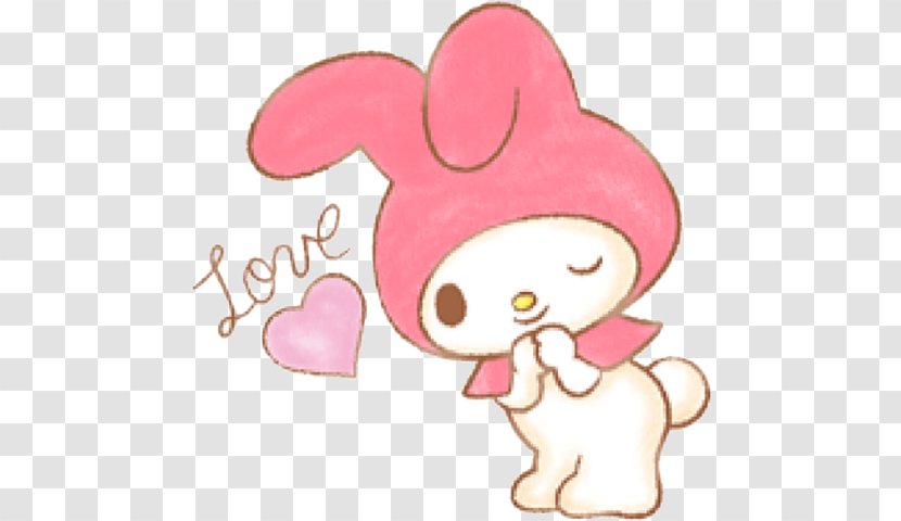 My Melody Sticker Sanrio LINE Little Red Riding Hood - Flower - Watercolor Transparent PNG