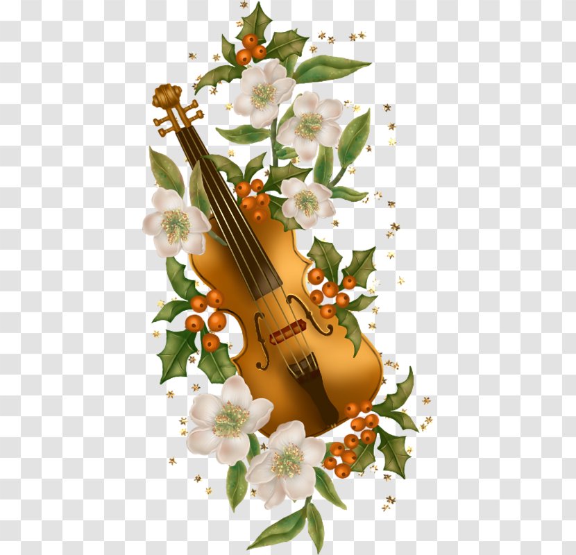 Violin Floral Design Musical Instruments Flower Transparent PNG