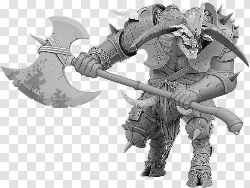 Axe Game Miniature Wargaming Demon Figure - Fictional Character - Weapon Transparent PNG