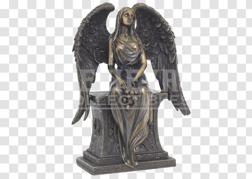 Statue Michael Mourning Angel Bronze Sculpture - Archangel Transparent PNG