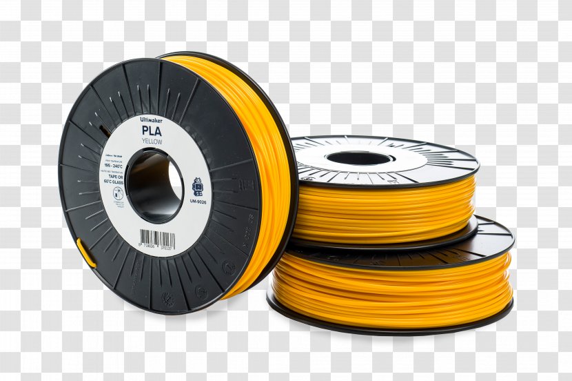 Ultimaker 3D Printing Filament Polylactic Acid Acrylonitrile Butadiene Styrene - Yellow Tape Transparent PNG