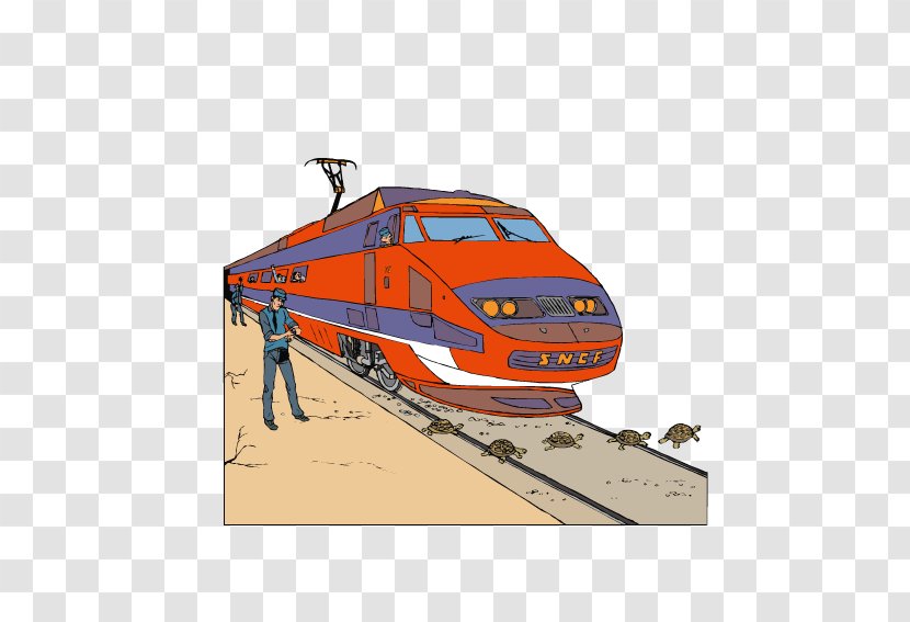 Train Rail Transport Drawing High-speed Clip Art - Track - Turtle Transparent PNG