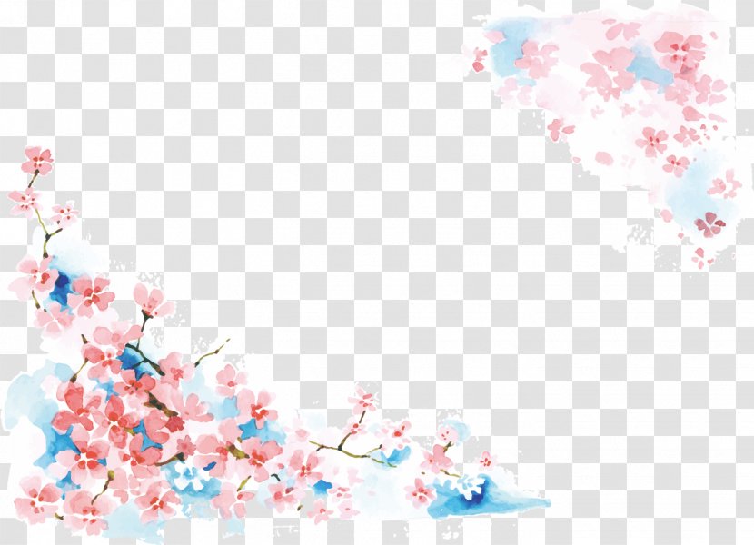 Cherry Blossom Watercolor Painting - Product Transparent PNG